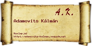 Adamovits Kálmán névjegykártya